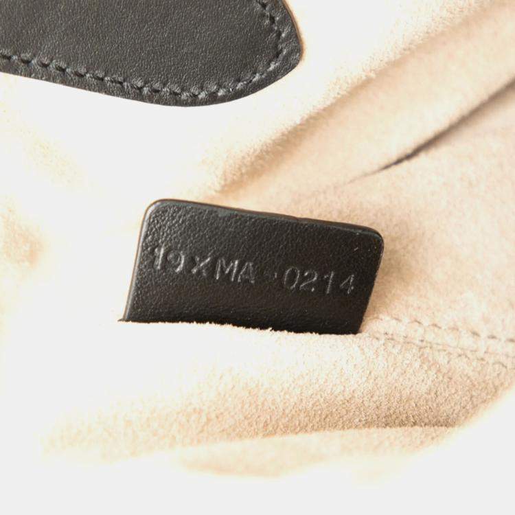 Pre Owned Dior Toujours Large Beige Black Canvas Leather Tote Bag