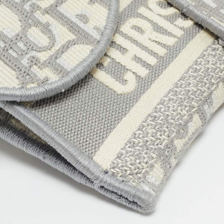 Pre Owned حقيبة حزام ديور سادل قماش أوبليك رمادي/أبيض