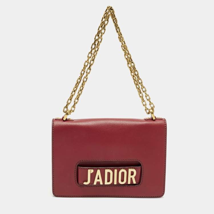 Pre Owned Dior J'Adior Flap Medium Red Leather Shoulder Bag
