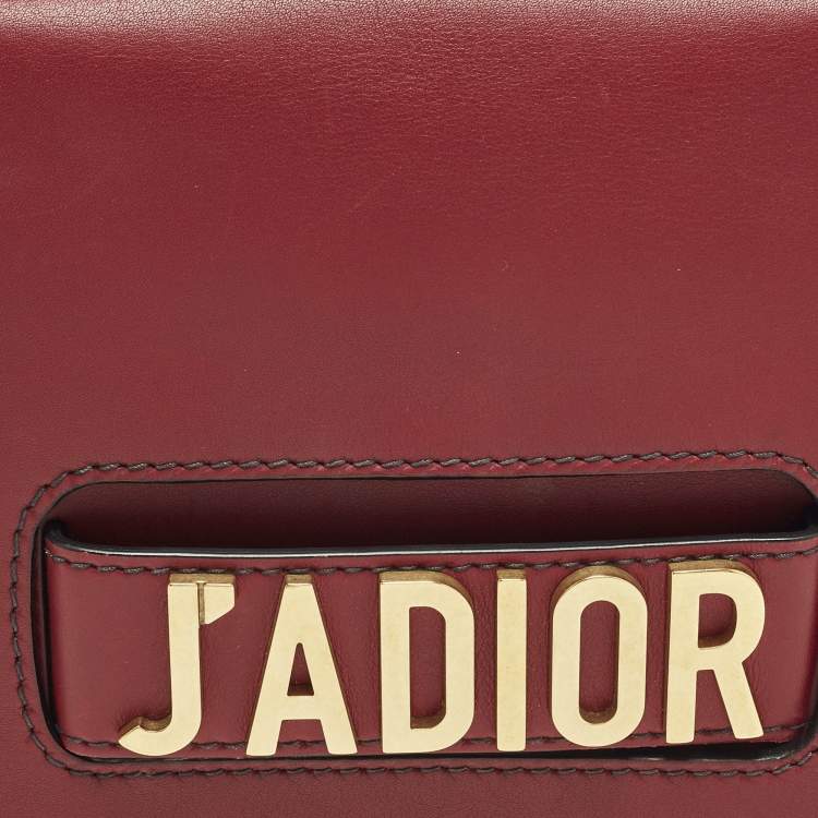 Pre Owned Dior J'Adior Flap Medium Red Leather Shoulder Bag