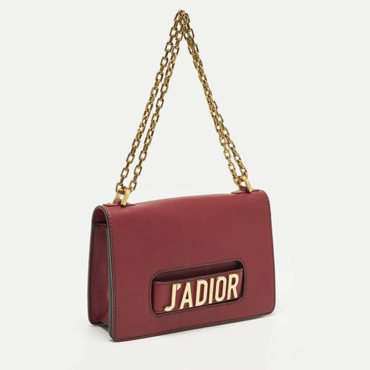 Pre Owned Dior J'Adior Flap Medium Red Leather Shoulder Bag