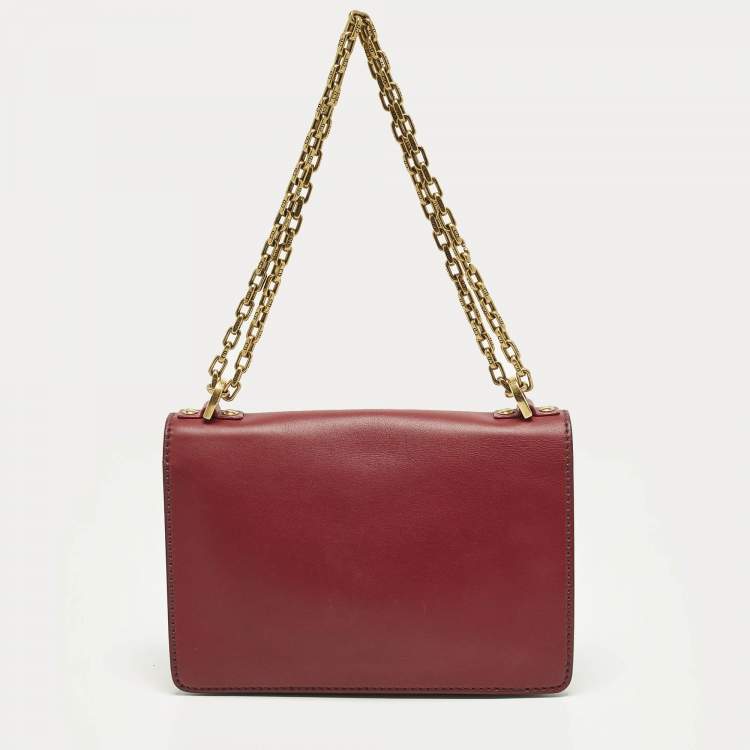 Pre Owned Dior J'Adior Flap Medium Red Leather Shoulder Bag