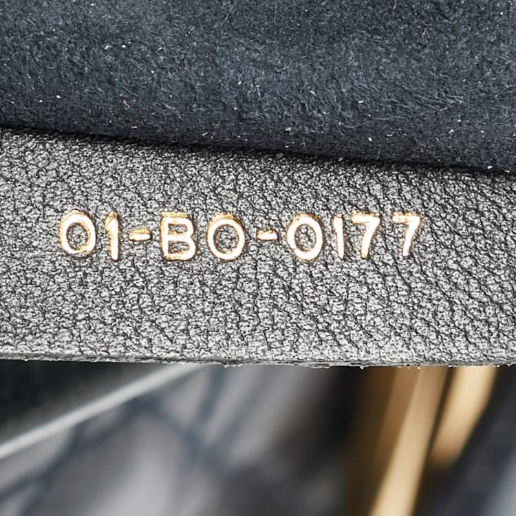 Pre Owned Dior Supple Lady Dior Medium Navy Blue Cannage Leather Tote