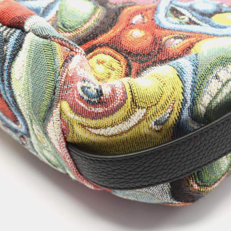 Pre Owned Dior Kenny Scharf Soft Saddle Multicolor Canvas Shoulder Bag