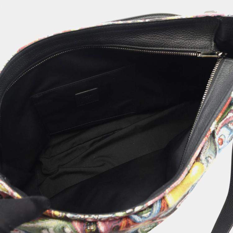 Pre Owned Dior Kenny Scharf Soft Saddle Multicolor Canvas Shoulder Bag