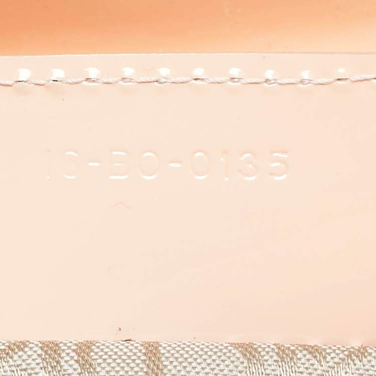 Pre Owned Dior Lady Dior Medium Beige Cannage Patent Leather Tote