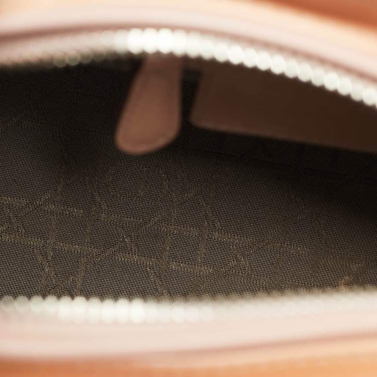 Pre Owned Dior Lady Dior Medium Beige Cannage Patent Leather Tote