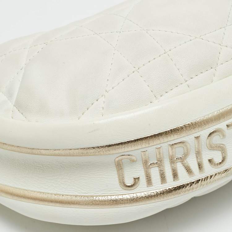 Pre Owned Dior Vibe Small White Cannage Leather Hobo