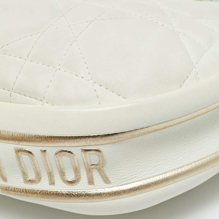 Pre Owned Dior Vibe Small White Cannage Leather Hobo