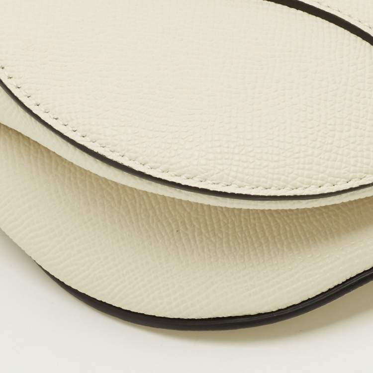 Pre Owned Dior Saddle Off White Leather Bag