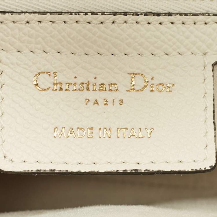 Pre Owned Dior Saddle Off White Leather Bag
