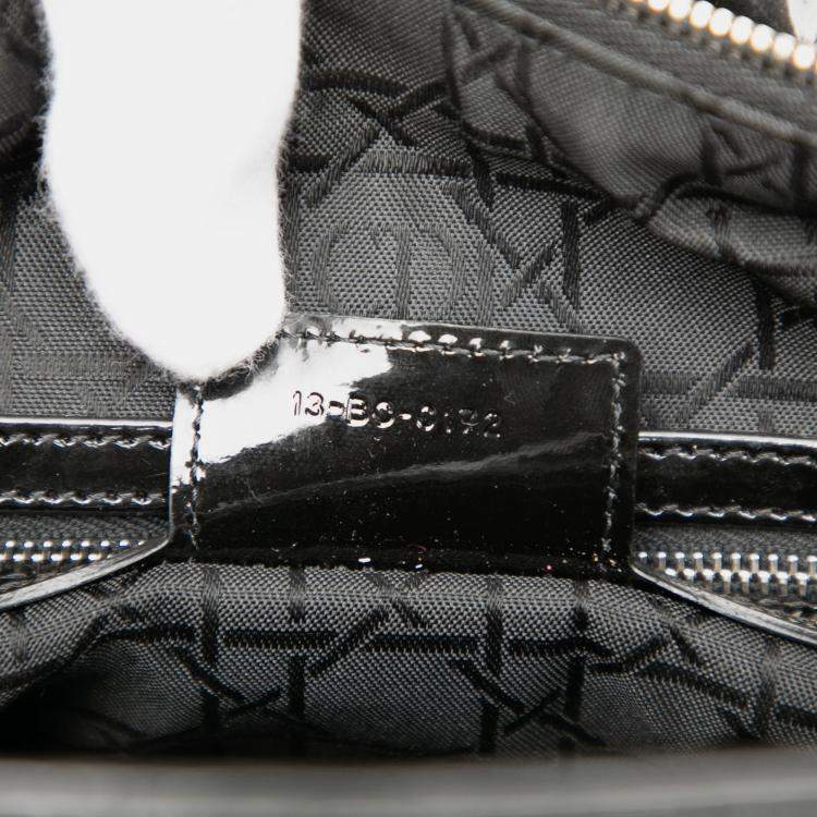 Pre Owned Dior Black Large Patent Cannage Lady Dior