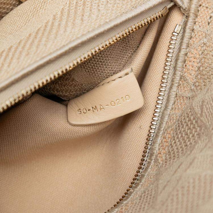 Pre Owned Dior Beige Medium Canvas Cannage Lady D Lite