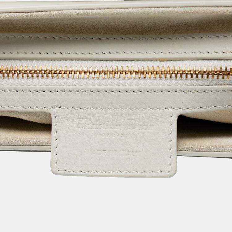 Pre Owned Dior White Ultra Matte Calfskin Saddle Bag