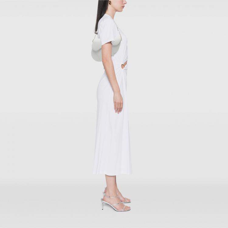 Pre Owned Dior White Ultra Matte Calfskin Saddle Bag