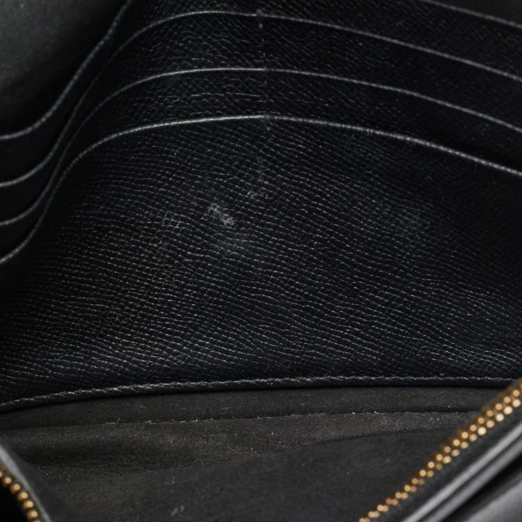 Pre Owned حقيبة كلتش سلسلة جلد أسود ديور سادل