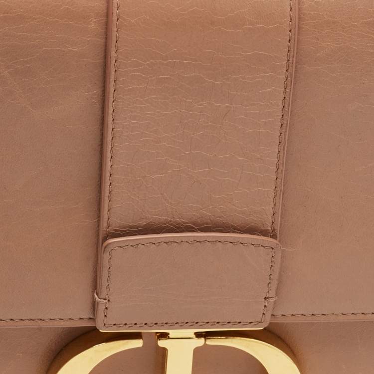 Pre Owned Dior 30 Montaigne Old Rose Leather Shoulder Bag