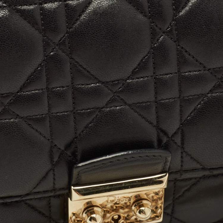 Pre Owned Dior Miss Dior Promenade Black Cannage Leather Chain Bag