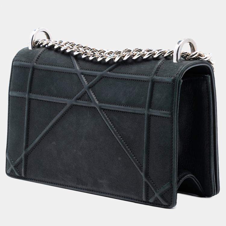 Pre Owned Dior Black Small Lambskin Diorama Flap