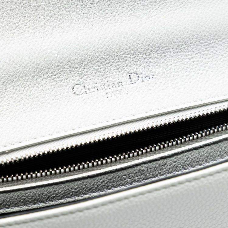 Pre Owned Dior White Small Grained Calfskin Diorama Flap