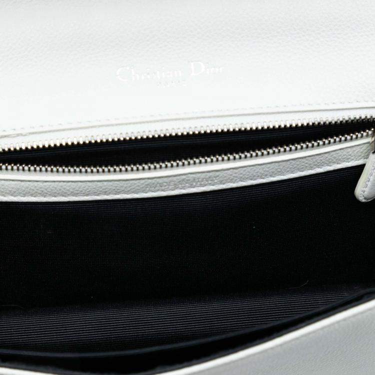 Pre Owned Dior White Small Grained Calfskin Diorama Flap