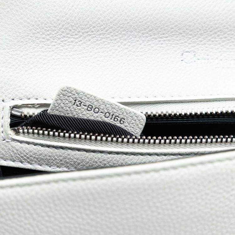 Pre Owned Dior White Small Grained Calfskin Diorama Flap
