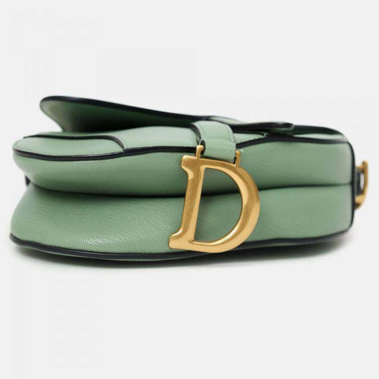 مملوكة مسبقًا Christian Dior 2020 Green Leather Mini Saddle Bag