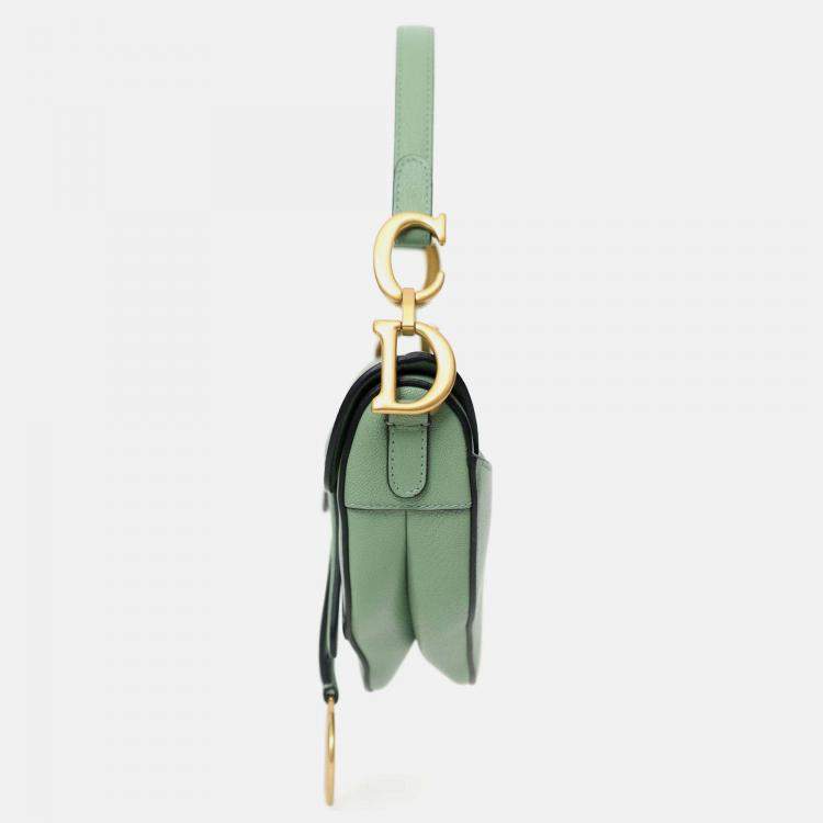 مملوكة مسبقًا Christian Dior 2020 Green Leather Mini Saddle Bag