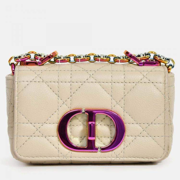 Pre Owned Christian Dior 2022 Beige Cannage Micro Caro Bag