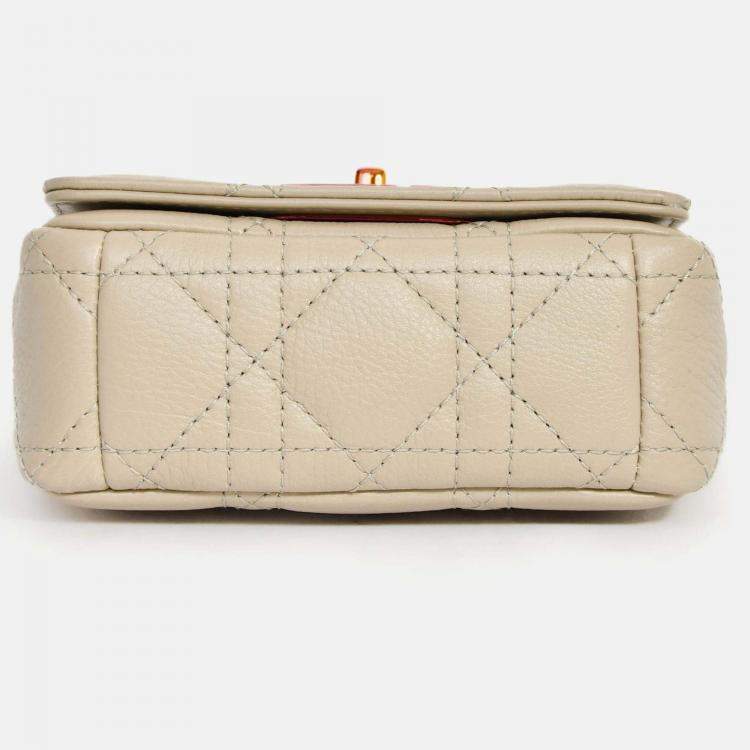 Pre Owned Christian Dior 2022 Beige Cannage Micro Caro Bag