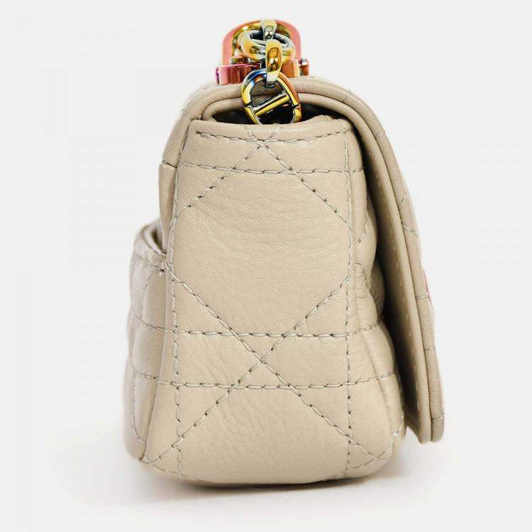 Pre Owned Christian Dior 2022 Beige Cannage Micro Caro Bag