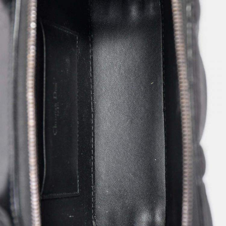 Pre Owned Christian Dior Black Puff Cannage Zip Around Chain 'Caro Box' Bag