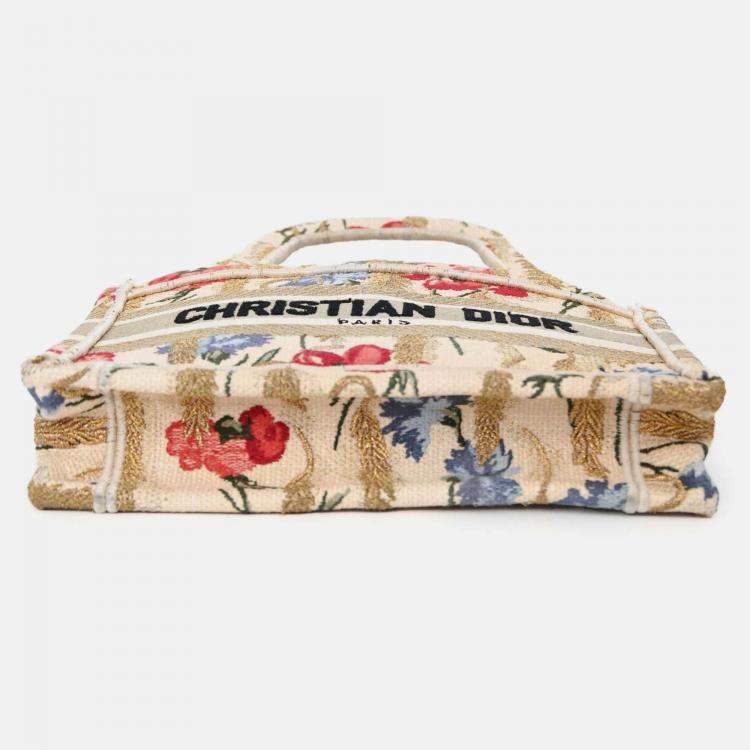Pre Owned Christian Dior 2020 Canvas Mini Hibiscus Book Tote