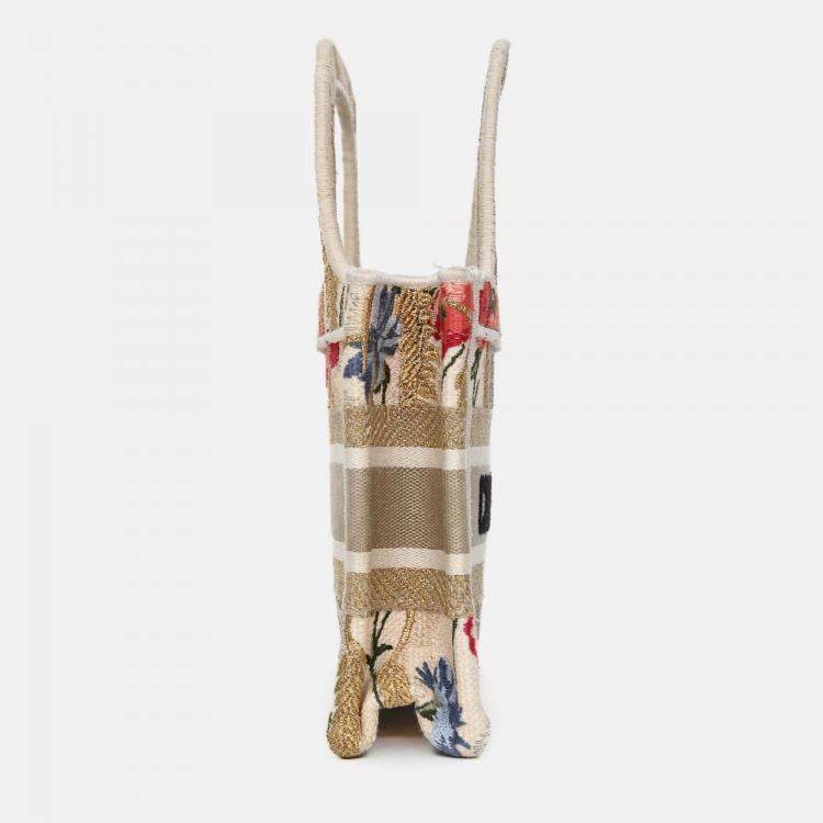 Pre Owned Christian Dior 2020 Canvas Mini Hibiscus Book Tote