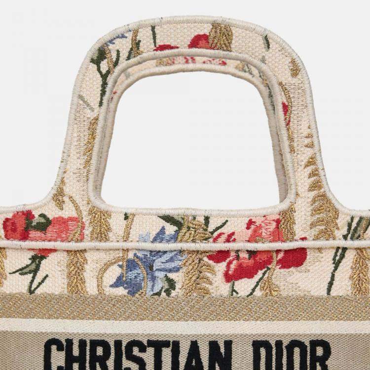 Pre Owned Christian Dior 2020 Canvas Mini Hibiscus Book Tote
