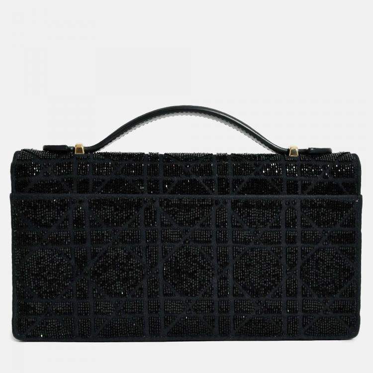 Pre Owned Christian Dior 2023 Black Bead Embellished My Dior Mini Bag with Chain