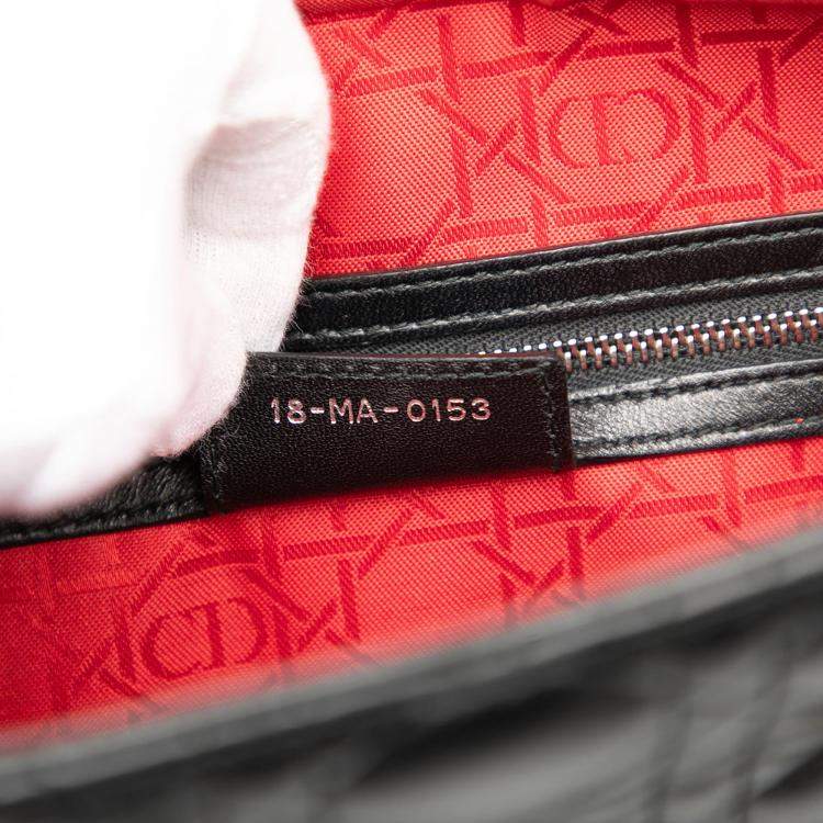 Pre Owned Dior Black Large Lambskin Cannage Lady Dior
