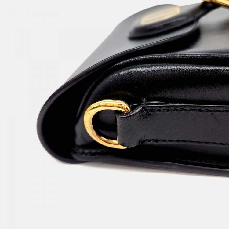 Pre Owned Dior Black Leather Bobby Bag Small