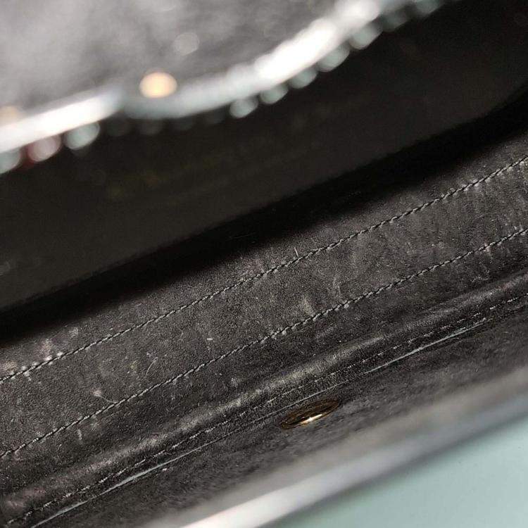 Pre Owned Dior Black Leather Bobby Bag Small