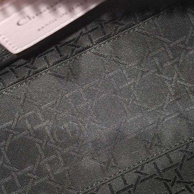 Pre Owned Dior Pink Leather Cannage Lady Bag Medium