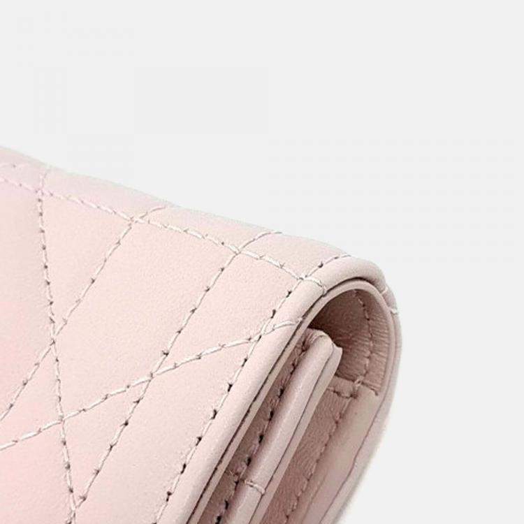 Pre Owned Dior Leather Caro Glycine Card Holder