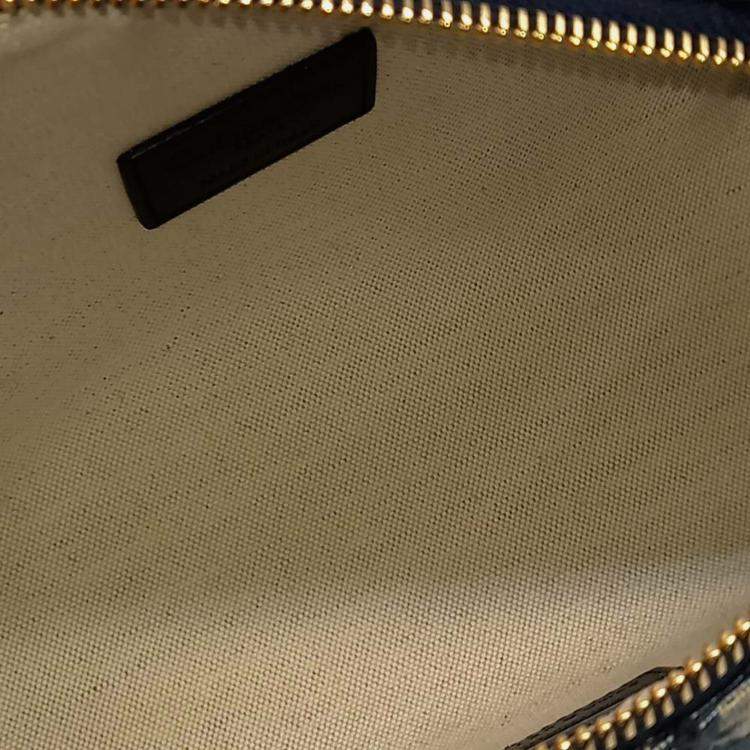 Pre Owned Dior Navy Blue Fabric Oblique Travel Nomade Pouch Medium