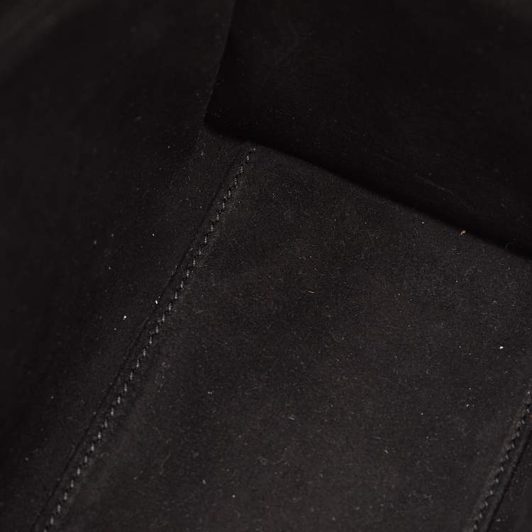 Pre Owned Dior Lady Dior Medium Black Leather Animals Embroidered Tote