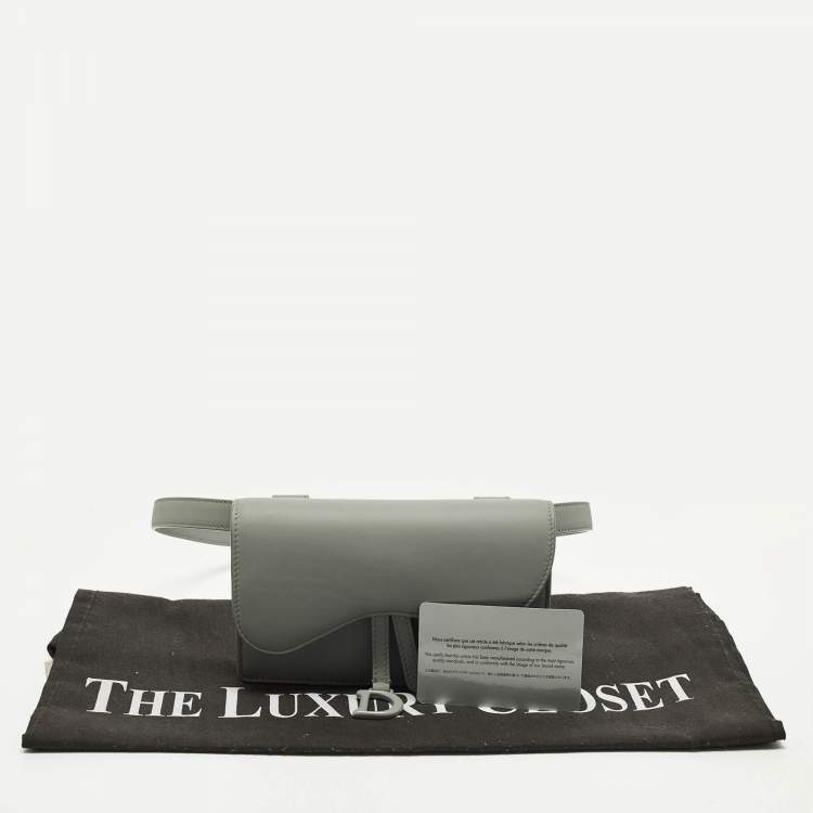 Pre Owned حقيبة حزام ديور سادل جلد رمادية