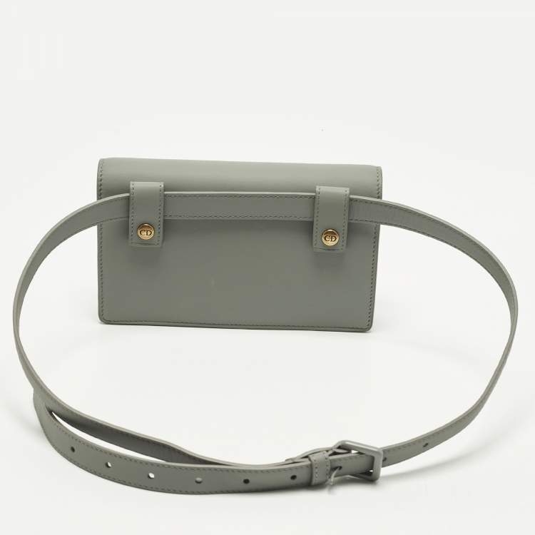 Pre Owned حقيبة حزام ديور سادل جلد رمادية