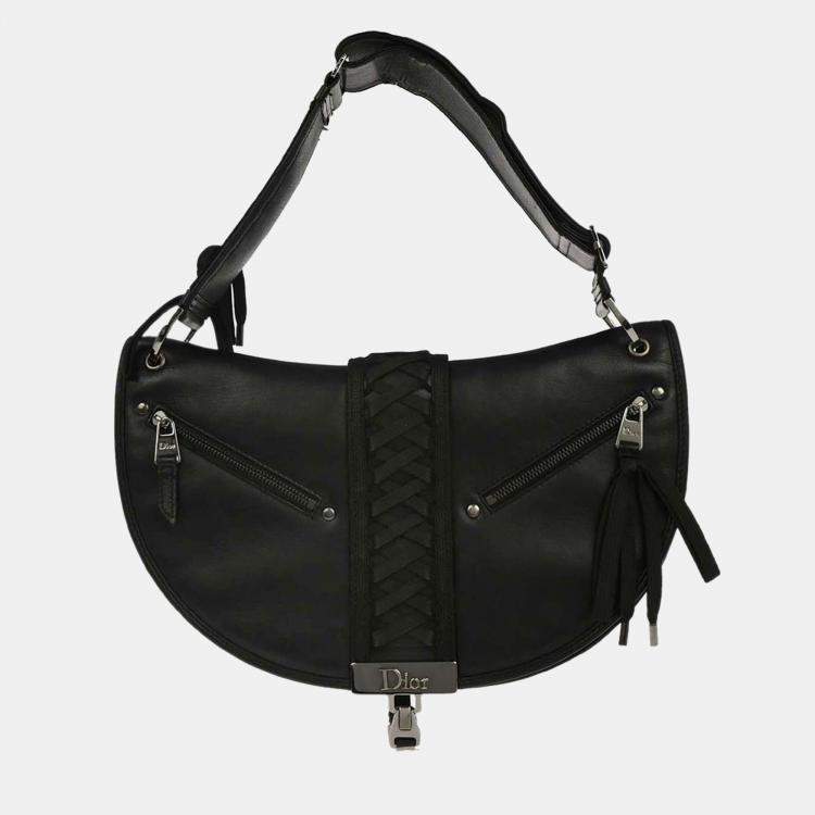 Pre Owned Dior Admit It Corset Black Leather Shoulder Bag
