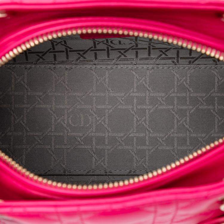 Pre Owned Dior Pink Medium Lambskin Cannage Lady Dior