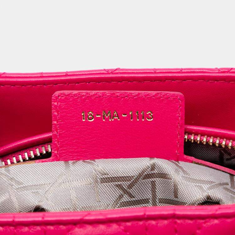 Pre Owned Dior Pink Medium Lambskin Cannage Lady Dior