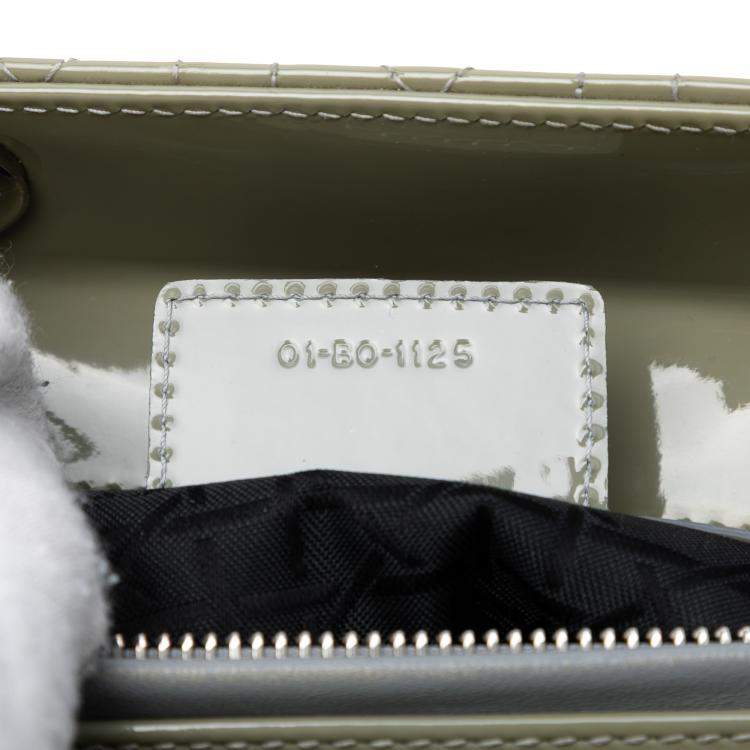 Pre Owned Dior Green Medium Patent Cannage Lady Dior