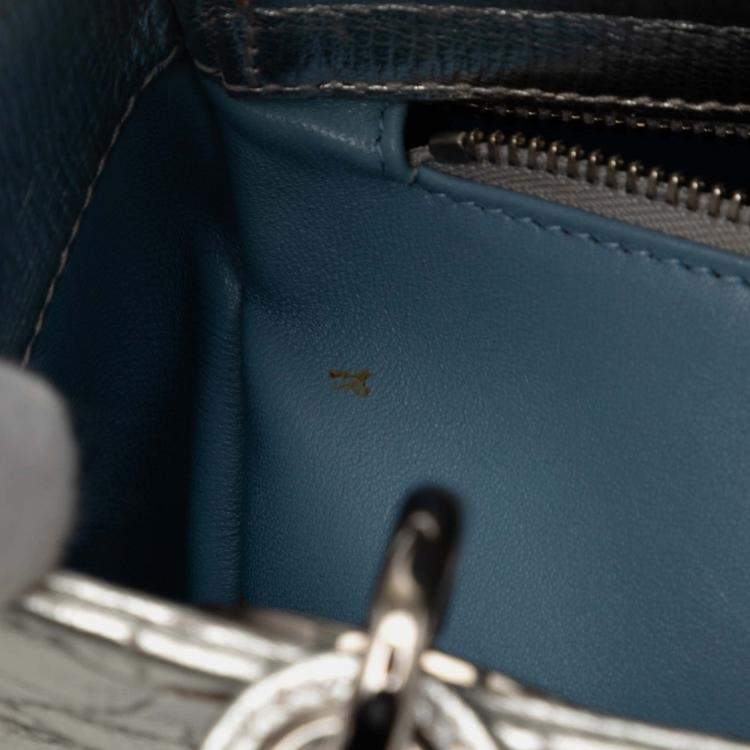 مملوكة مسبقًا Dior Silver Small Metallic Grained Calfskin Cannage My ABCDior Lady Dior